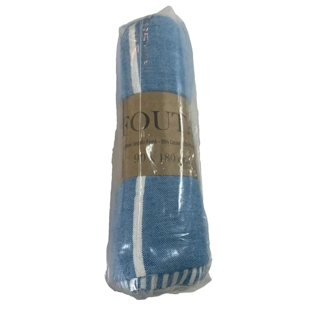 Fouta Rigato Towel Turkish Beach Towel Blue White 35